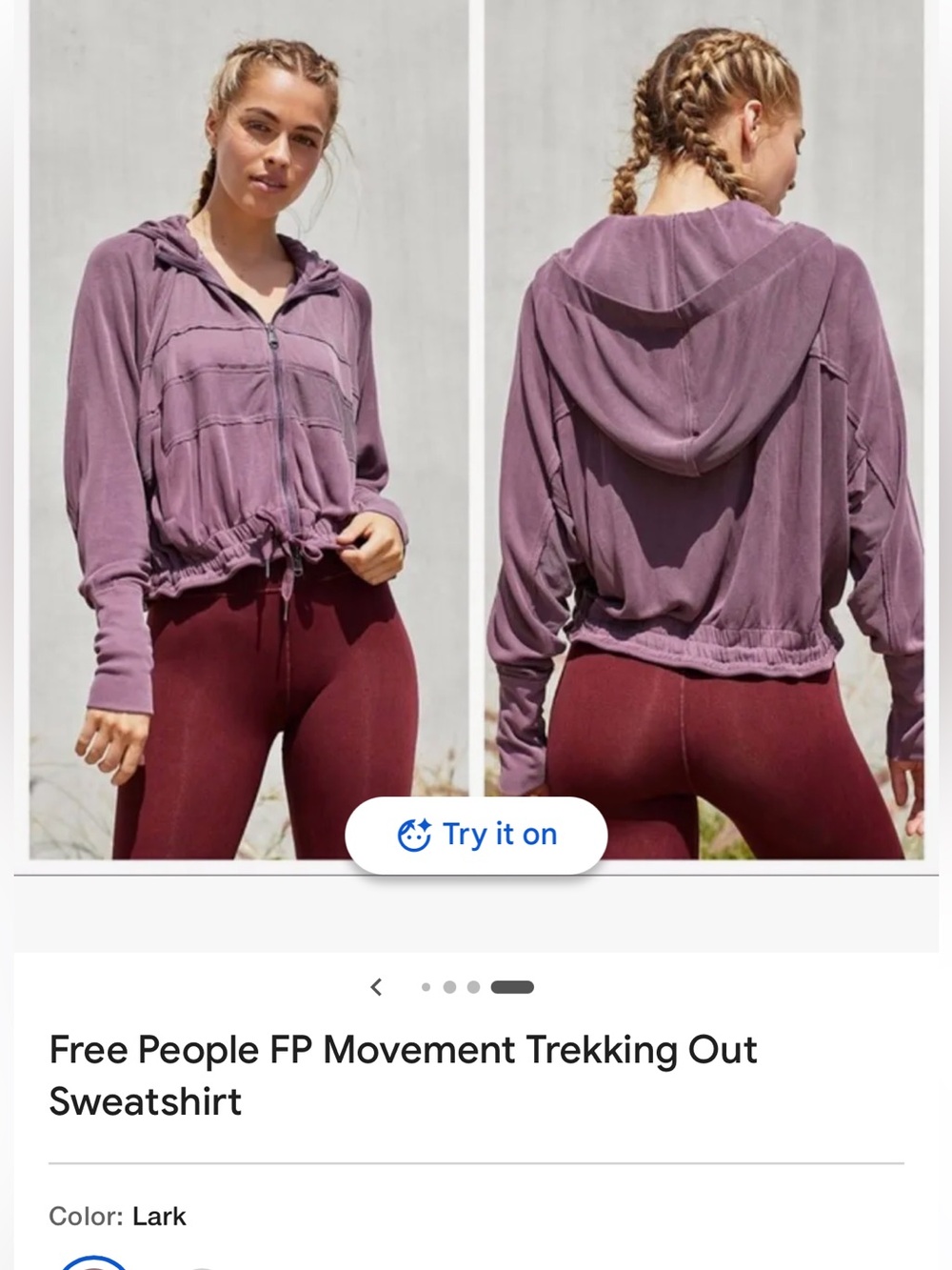 Fp movement lavender hooded jacket